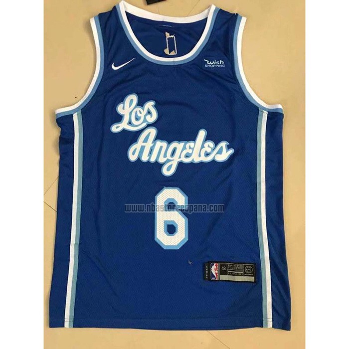 Camiseta Los Angeles Lakers LeBron James NO 6 Classic 2021-22 Azul